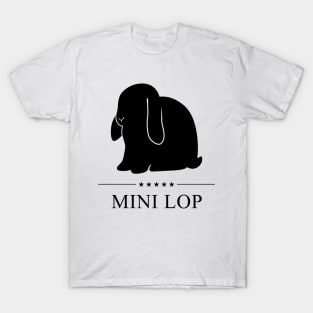 Mini Lop Rabbit Black Silhouette T-Shirt